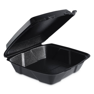 Dart® Insulated Foam Hinged Lid Containers, 1-compartment, 9 X 9.4 X 3, Black, 200-carton freeshipping - TVN Wholesale